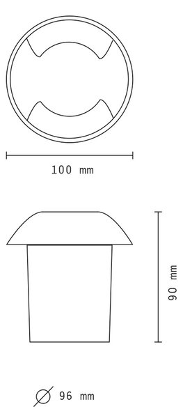 Segnapasso calpestabile Led 5W da incasso Rotondo Doppia emissione Nero IP65 Bianco freddo 6000K Wisdom