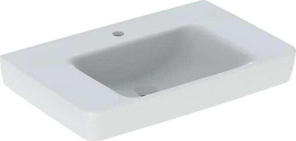 Geberit Renova Plan, lavabo avec tablette, 75x48 cm, 1 trou pour robinet, sans trop-plein, 501695, 501.695.00.1, 501.695.00.1