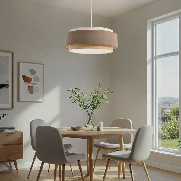 Lampada a sospensione Boho Elegant Maco Design, dimmerabile, Marrone / Ruggine, Soggiorno / Sala da pranzo, Tessuto / Stoffa / Seta, Lampada a sospensione