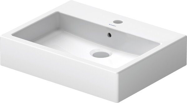 Duravit bassin supérieur Vero 60cm, avec trop-plein, avec banc de robinetterie, 1 trou pour robinetterie, 0452600000, 0452600000