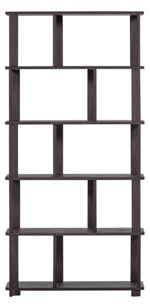 Libreria marrone scuro in rovere massiccio 90x186x30 cm Riss – WOOOD