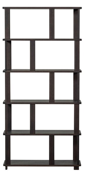 Libreria marrone scuro in rovere massiccio 90x186x30 cm Riss – WOOOD