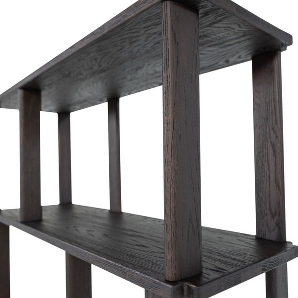 Libreria marrone scuro in rovere massiccio 90x186x30 cm Riss – WOOOD