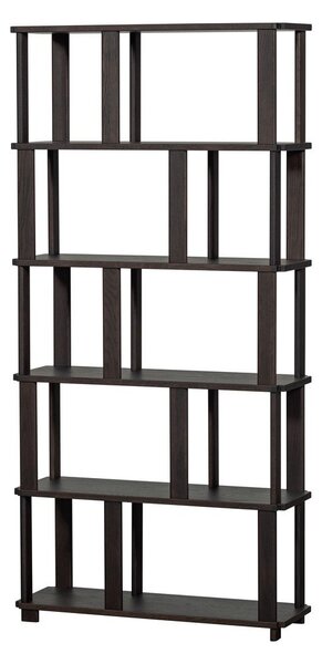 Libreria marrone scuro in rovere massiccio 90x186x30 cm Riss – WOOOD