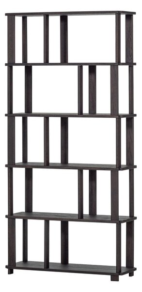 Libreria marrone scuro in rovere massiccio 90x186x30 cm Riss – WOOOD