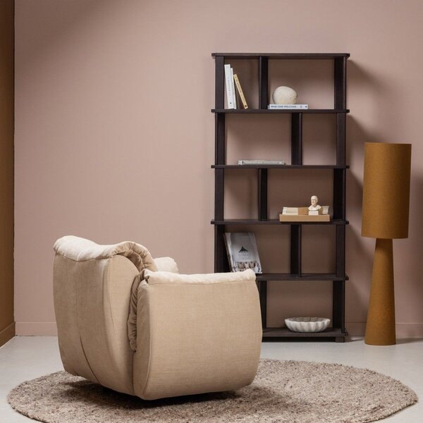 Libreria marrone scuro in rovere massiccio 90x186x30 cm Riss – WOOOD