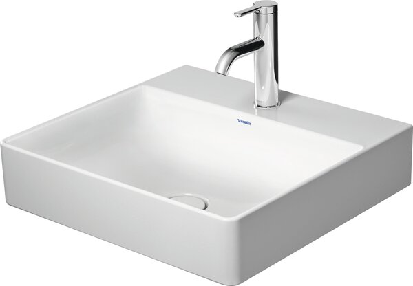 Duravit DuraSquare lavabo, 50x47cm, sans trou pour robinet, sans trop-plein, vitrifié par le dessous, 2353500070, 2353500070