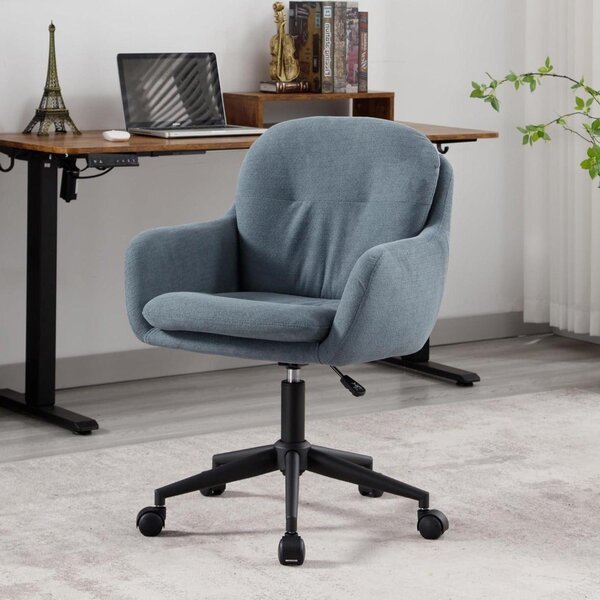 Sedia da ufficio - Sedia per ufficio - Sedia da lavoro - Sedia per computer - Sedia per il lavoro da casa - Blu - Design ergonomico