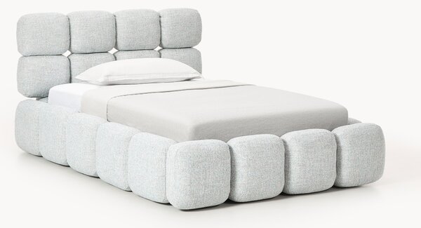Letto singolo imbottito in teddy bouclé Tayla