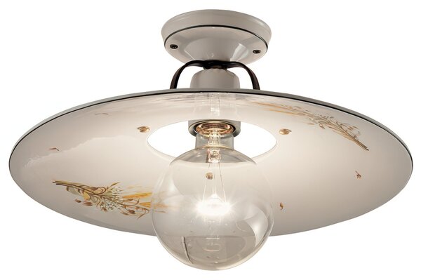 Plafoniera da soffitto in materiale Ceramico LINEA BOLOGNA SMALL Diametro ? 24xh14 cm peso 1,00 kg - Attacco Lampada E 27 interno con portalampade in ceramica