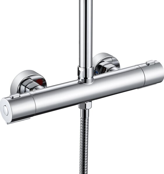 Miscelatore doccia termostatico - Cromo - G1/2 - Cilindrico - Maniglia antiscivolo