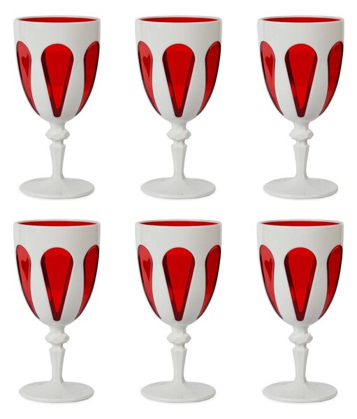 6 Bicchieri Vino Bianco E Rosso Baci Milano