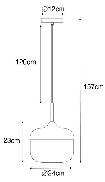 Lampada a sospensione di design nera con vetro oro e fumé - Kyan