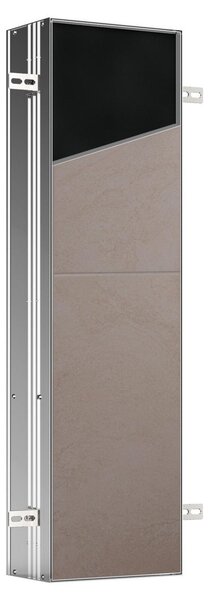 Emco asis modules plus : module WC encastré, tablette en verre, tablette métallique, prise de courant, interrupteur de contact de porte et éclairage à LED, sens d'ouverture réversible (gauche/droite), 975611008, 975611008