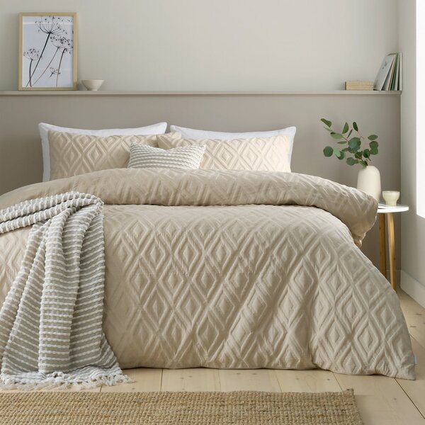 Biancheria da letto beige per letto matrimoniale 200x200 cm Jacob Geo - Catherine Lansfield