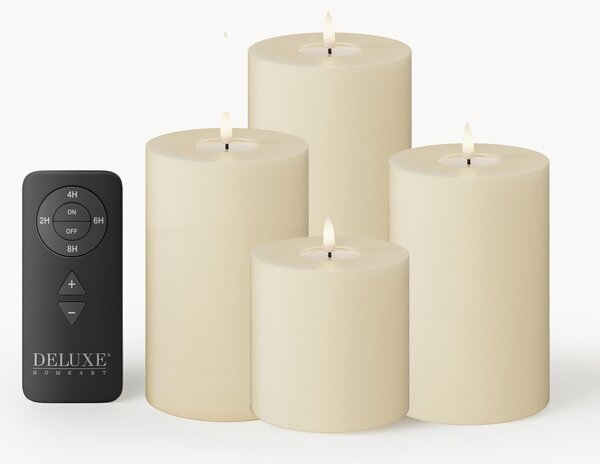Set di 4 candele a LED fatte a mano con telecomando Real Flame