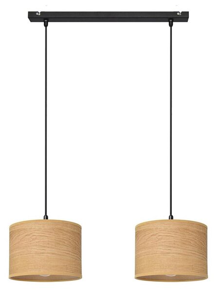 Lampadario a sospensione con filo ALBA 2xE27/15W/230V marrone/nero