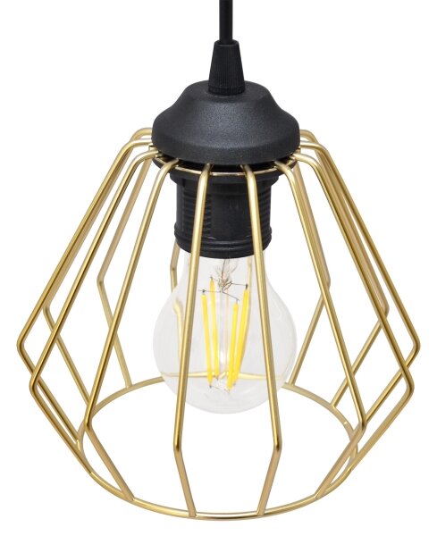 Lampadario a sospensione con filo AGAT 2xE27/15W/230V oro/nero
