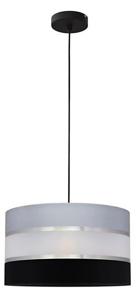 Lampadario a sospensione con filo HELEN 1xE27/15W/230V diametro 35 cm nero/grigio/argento