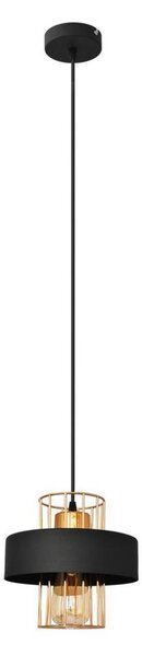 Lampadario a sospensione con filo VOLTA 1xE27/15W/230V nero/oro