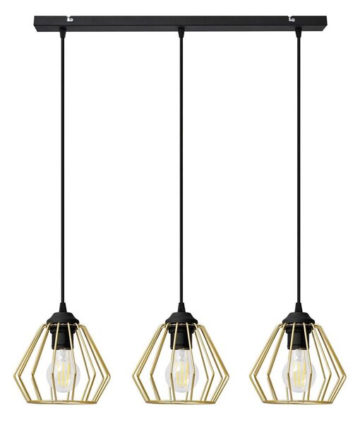 Lampadario a sospensione con filo AGAT 3xE27/15W/230V oro/nero