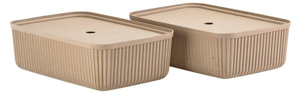 Scatole in set con coperchio marrone chiaro 2 pz 48x32x20,5 cm Pulp – Zone