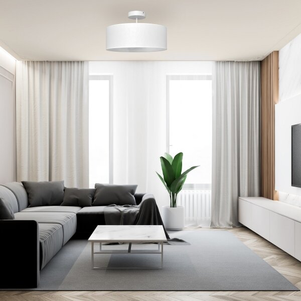 Lampadario a sospensione con supporto rigido ALBA 3xE27/15W/230V bianco