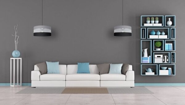 Lampadario a sospensione con filo HELEN 1xE27/15W/230V diametro 40 cm nero/grigio/argento