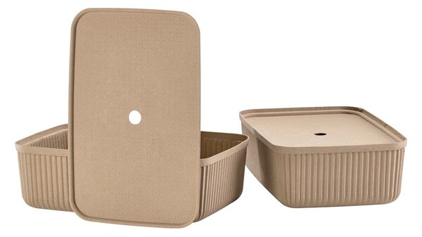Scatole in set con coperchio marrone chiaro 2 pz 48x32x20,5 cm Pulp – Zone