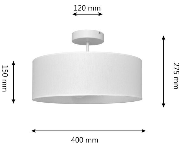 Lampadario a sospensione con supporto rigido ALBA 3xE27/15W/230V bianco