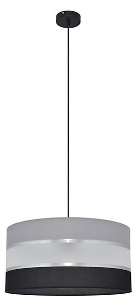 Lampadario a sospensione con filo HELEN 1xE27/15W/230V diametro 40 cm nero/grigio/argento