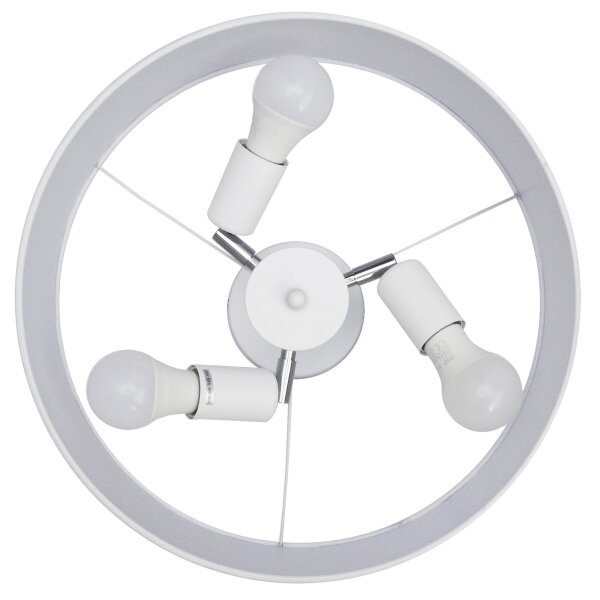 Lampadario a sospensione con supporto rigido ALBA 3xE27/15W/230V bianco