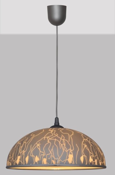 Lampadario su filo CIRCLE 1xE27/15W/230V grigio