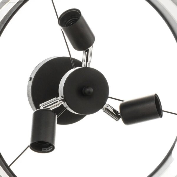 Lampadario a sospensione con supporto rigido HELEN 3xE27/15W/230V nero/cromo lucido