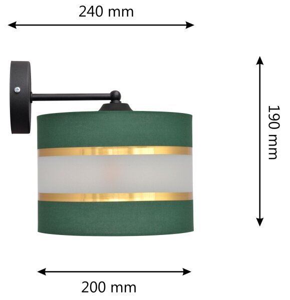 Applique HELEN 1xE27/15W/230V verde/oro