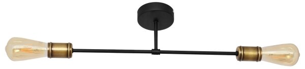 Lampadario a plafone CAMBRIDGE 2xE27/15W/230V nero/oro