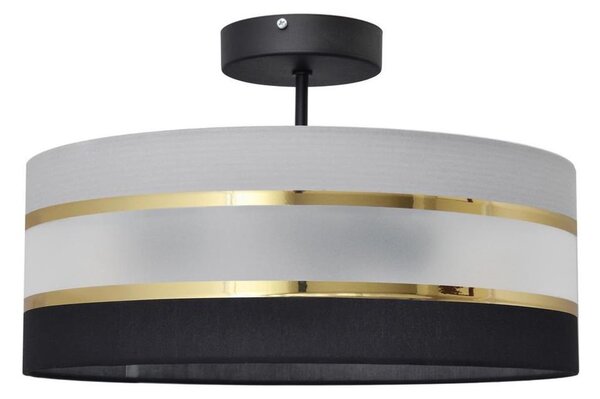 Lampadario a sospensione con supporto rigido HELEN 3xE27/15W/230V nero/grigio/oro