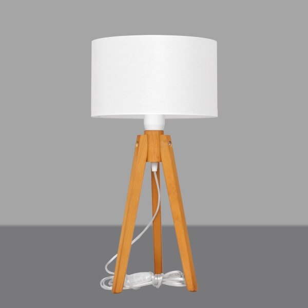 Lampada da tavolo ALBA 1xE27/15W/230V bianco/quercia