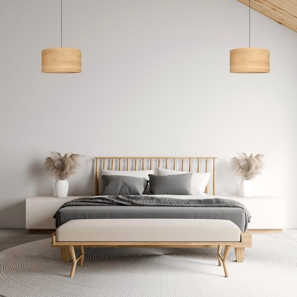 Lampadario a sospensione con filo ALBA 1xE27/15W/230V diametro 45 cm marrone/nero