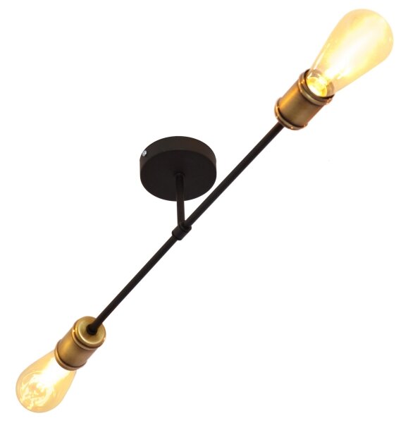 Lampadario a plafone CAMBRIDGE 2xE27/15W/230V nero/oro
