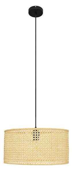 Lampadario a sospensione con filo ALBA 1xE27/15W/230V diametro 40 cm rattan/nero