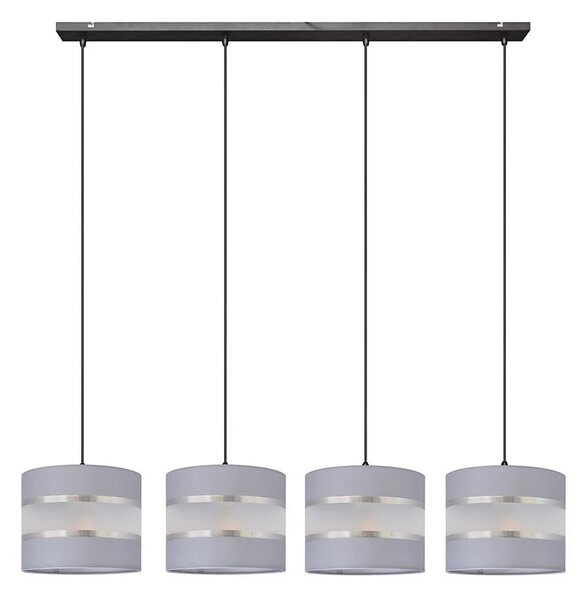 Lampadario a sospensione con filo HELEN 4xE27/15W/230V grigio/nero
