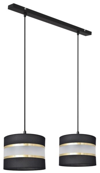Lampadario a sospensione con filo HELEN 2xE27/15W/230V nero/oro