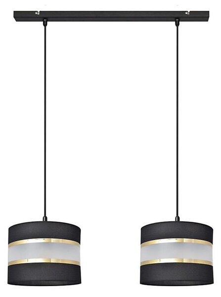Lampadario a sospensione con filo HELEN 2xE27/15W/230V nero/oro