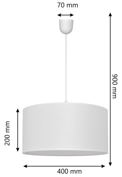 Lampadario su corda ALBA 1xE27/15W/230V d. 40 cm bianco