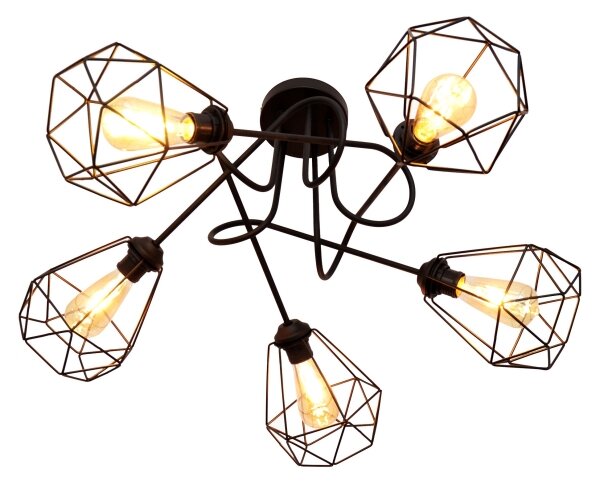 Lampadario da parete KARO 5xE27/15W/230V nero