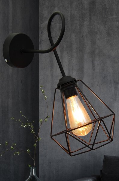 Lampada da parete KARO 3xE27/15W/230V nera