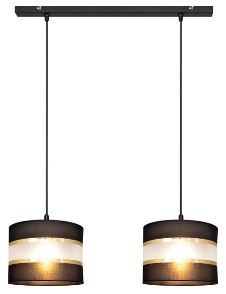 Lampadario a sospensione con filo HELEN 2xE27/15W/230V nero/oro