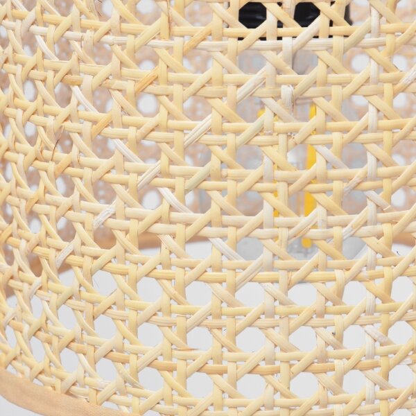 Lampadario a sospensione con filo ALBA 2xE27/15W/230V rattan/nero
