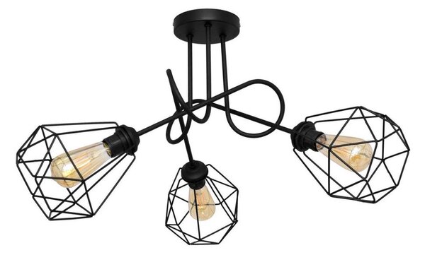 Lampadario da parete KARO 3xE27/15W/230V nero